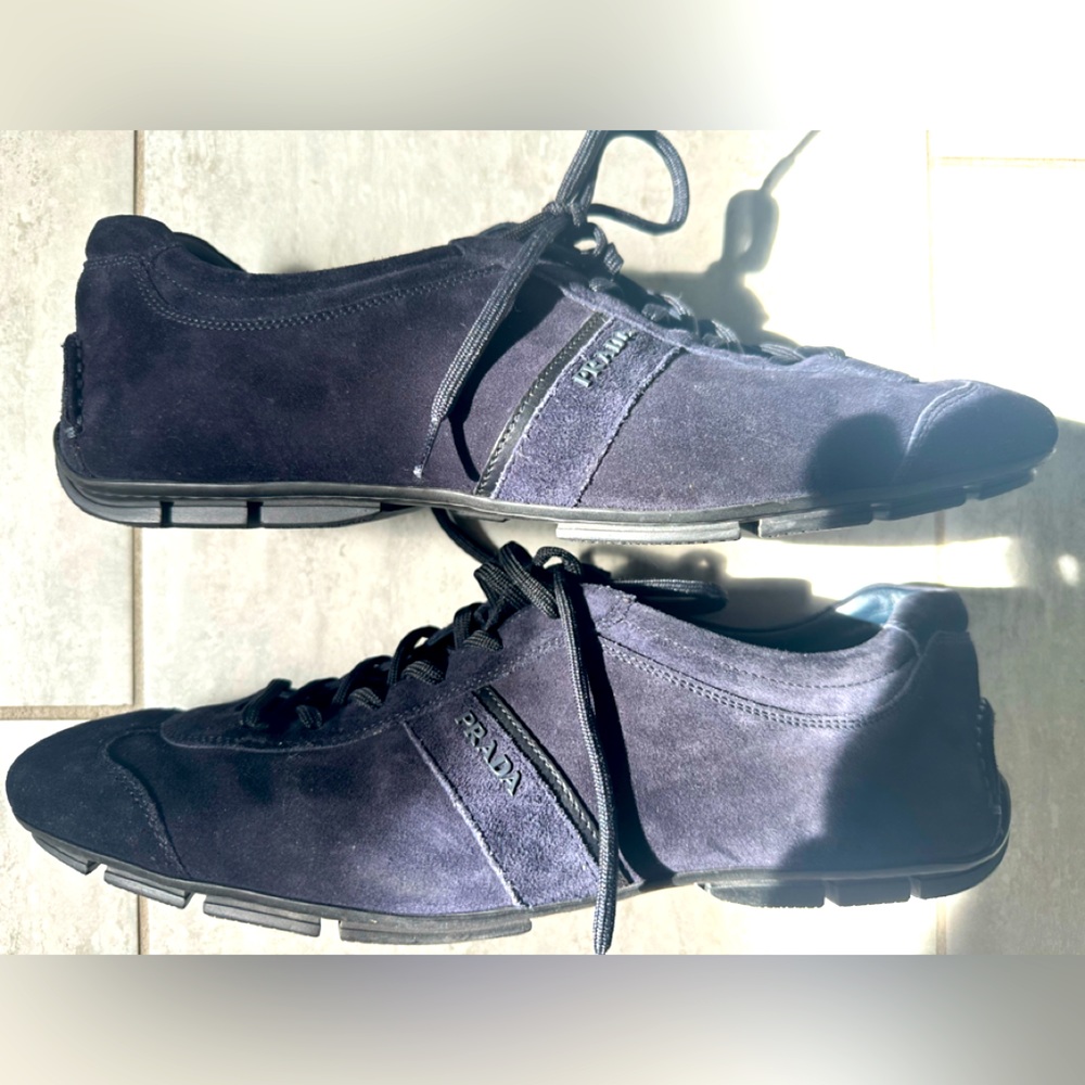 Blue Suede Prada Shoes